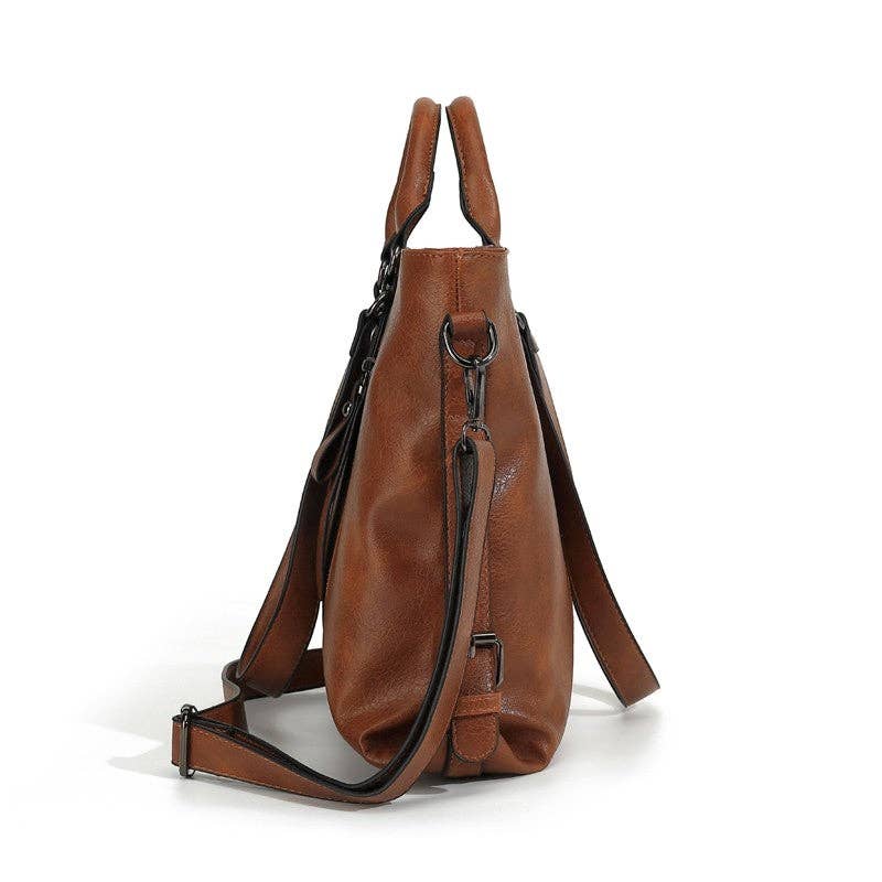 Soft Vegan Leather Single Shoulder Tote Bag