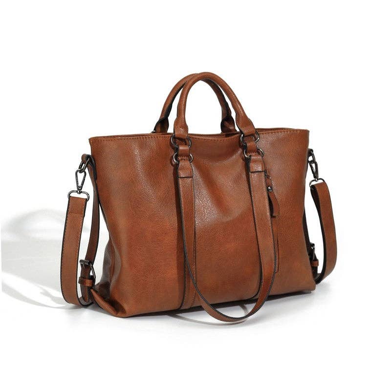 Soft Vegan Leather Single Shoulder Tote Bag