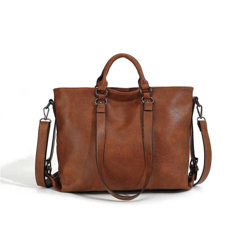 Soft Vegan Leather Single Shoulder Tote Bag